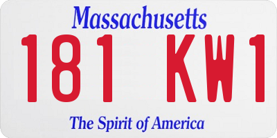 MA license plate 181KW1