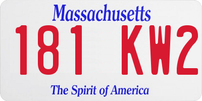 MA license plate 181KW2