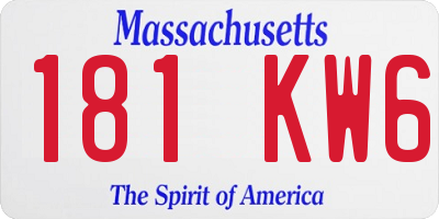 MA license plate 181KW6