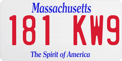 MA license plate 181KW9