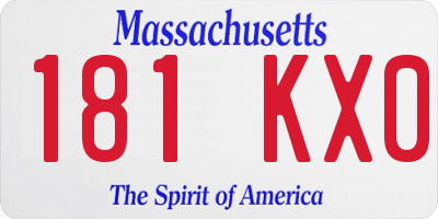 MA license plate 181KX0