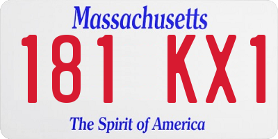 MA license plate 181KX1