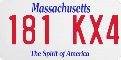 MA license plate 181KX4