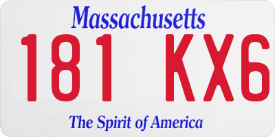 MA license plate 181KX6