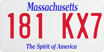MA license plate 181KX7