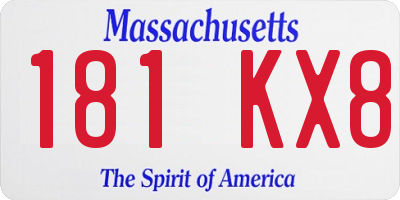 MA license plate 181KX8