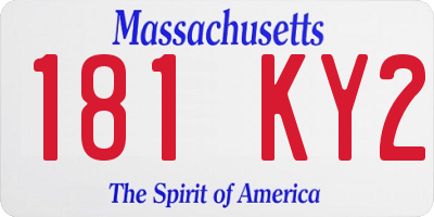 MA license plate 181KY2