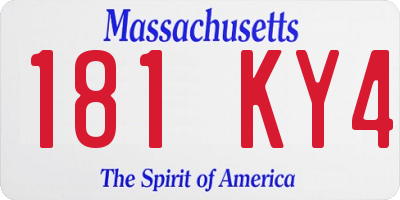 MA license plate 181KY4