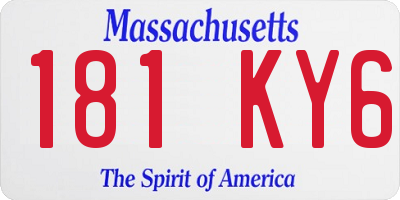 MA license plate 181KY6