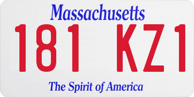 MA license plate 181KZ1