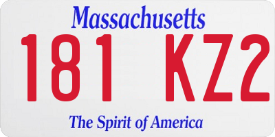 MA license plate 181KZ2