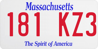 MA license plate 181KZ3