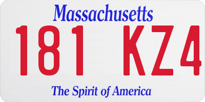 MA license plate 181KZ4