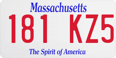 MA license plate 181KZ5