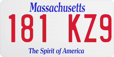 MA license plate 181KZ9