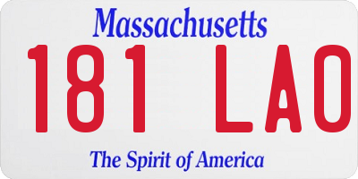 MA license plate 181LA0
