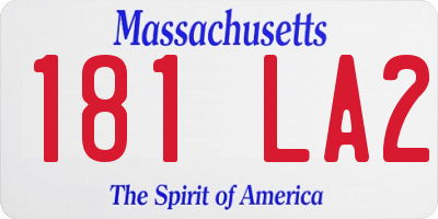 MA license plate 181LA2
