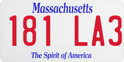 MA license plate 181LA3