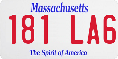 MA license plate 181LA6
