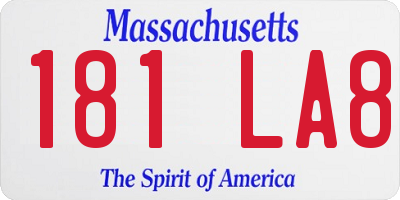 MA license plate 181LA8