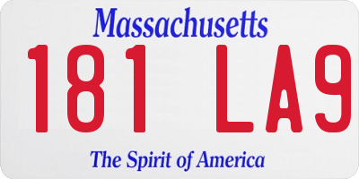 MA license plate 181LA9