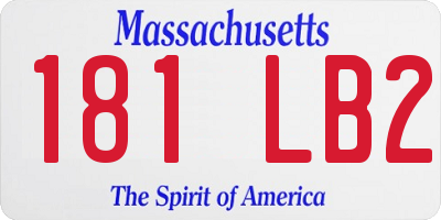 MA license plate 181LB2