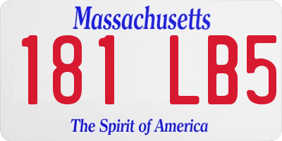 MA license plate 181LB5