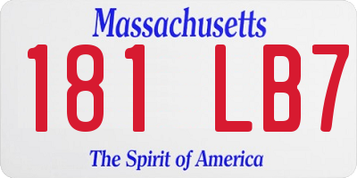 MA license plate 181LB7
