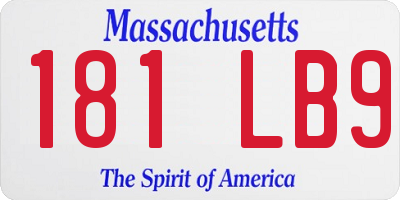 MA license plate 181LB9