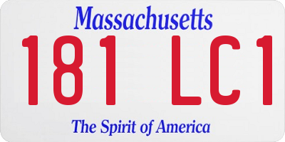 MA license plate 181LC1