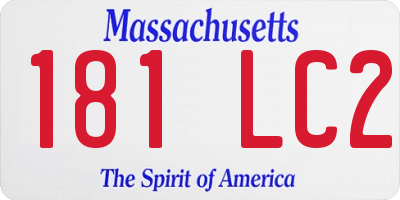 MA license plate 181LC2