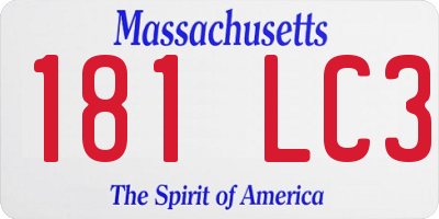 MA license plate 181LC3