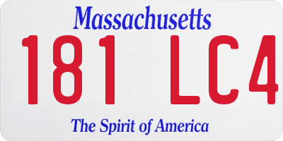 MA license plate 181LC4