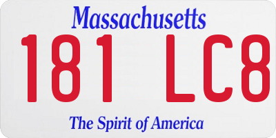 MA license plate 181LC8