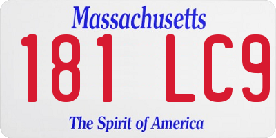 MA license plate 181LC9