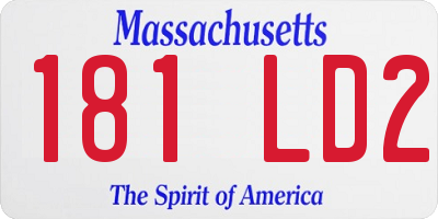 MA license plate 181LD2
