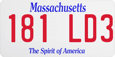 MA license plate 181LD3