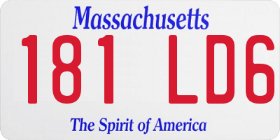 MA license plate 181LD6