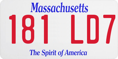 MA license plate 181LD7