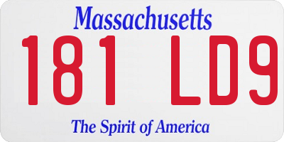 MA license plate 181LD9