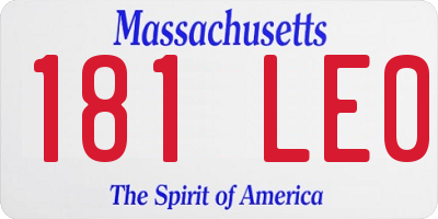 MA license plate 181LE0