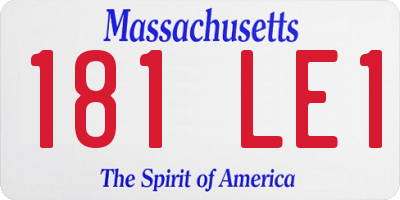 MA license plate 181LE1