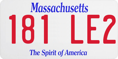 MA license plate 181LE2