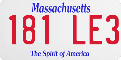 MA license plate 181LE3
