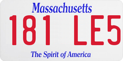 MA license plate 181LE5