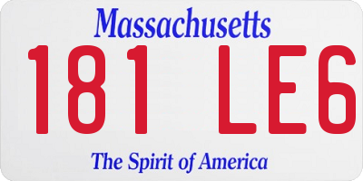MA license plate 181LE6