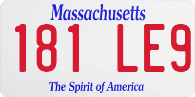 MA license plate 181LE9