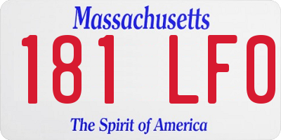MA license plate 181LF0