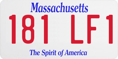 MA license plate 181LF1
