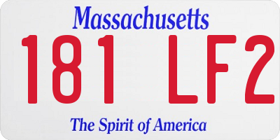 MA license plate 181LF2